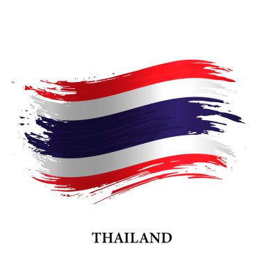 Tayland Grunge bayrağı, fırça darbesi vektör arkaplan 
