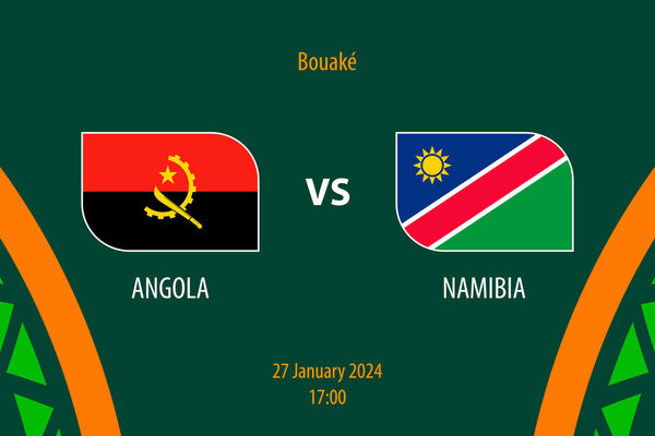 Angola vs Namibia football scoreboard broadcast template for soccer africa tournament 2023