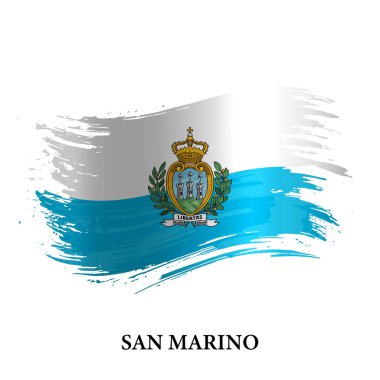 San Marino Grunge bayrağı, fırça darbesi vektör arkaplan 