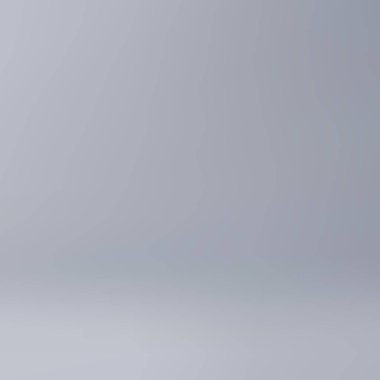 Sahne ışığı gradyanı olan açık mavi bir stüdyo odası. Ürünün gösterimi ya da sunumu için şablon modeli