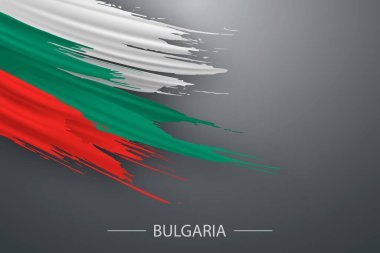 Bulgaristan 'ın 3D grunge fırça darbesi bayrağı, Şablon poster tasarımı