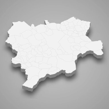 3d izometrik Albacete İspanya 'nın sınır belediyelerinin oluşturduğu bir vilayet.
