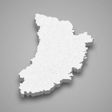 3d izometrik Lleida İspanya 'nın sınır belediyelerinin oluşturduğu bir ildir.