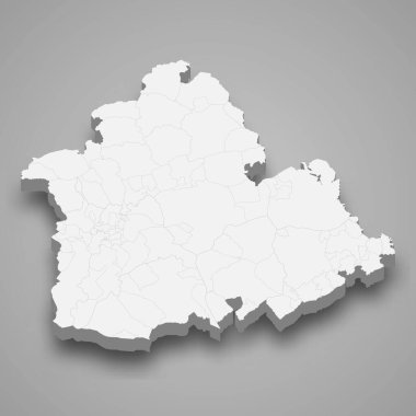 3d izometrik Seville İspanya 'nın sınır belediyeleri ile bir ildir.