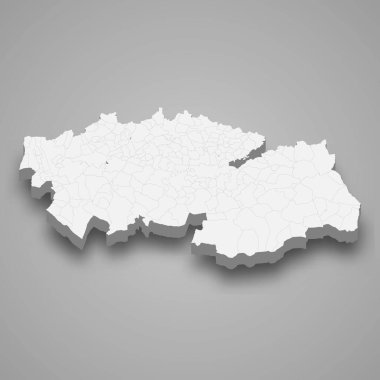3d izometrik Toledo İspanya 'nın sınır belediyelerinin oluşturduğu bir vilayet.