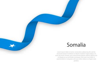 Somali bayrağıyla kurdele sallıyor. Bağımsızlık Günü poster tasarımı için şablon