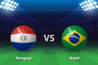 Paraguay Brezilya 'ya karşı. Amerikan futbol turnuvası 2024, Futbol skorbordu grafik şablonu