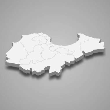 3d izometrik Cezayir haritası Cezayir 'in bir bölgesidir.