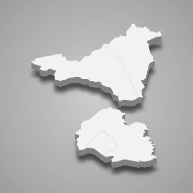 Belier 'in 3d izometrik haritası Fildişi Sahili bölgesidir.