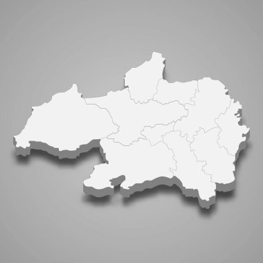 Bordj Bou Arreridj 'in 3d izometrik haritası Cezayir' in bir bölgesidir.