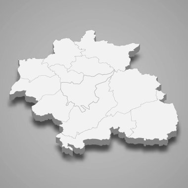 3d izometrik Konstantin haritası Cezayir 'in bir bölgesidir.