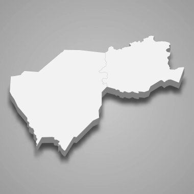 Goh 'un 3d izometrik haritası Fildişi Sahili' nin bir bölgesidir.