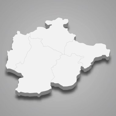 Haut-Lomami 'nin 3d izometrik haritası, DR Kongo' nun bir bölgesidir.