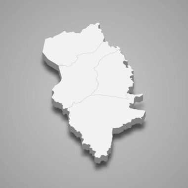 La Me 'nin 3d izometrik haritası Fildişi Sahili' nin bir bölgesidir.