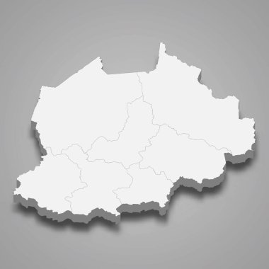 3d izometrik kuzeybatı haritası, Kamerun 'un bir bölgesidir.