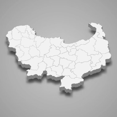 Skikda 'nın 3d izometrik haritası Cezayir' in bir bölgesidir.