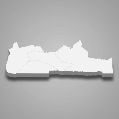 3d izometrik Güney haritası, Kamerun 'un bir bölgesidir.