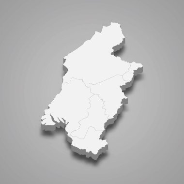 3d izometrik Güneybatı haritası, Kamerun 'un bir bölgesidir.