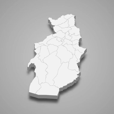 Tebessa 'nın 3d izometrik haritası Cezayir' in bir bölgesidir.