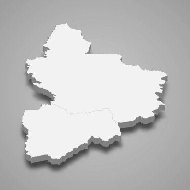 Vallee du Bandama 'nın 3d izometrik haritası Fildişi Sahili' nin otonom bölgeleridir.