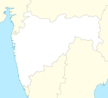 Location map of Maharashtra is a state of India with neighbour state and country clipart