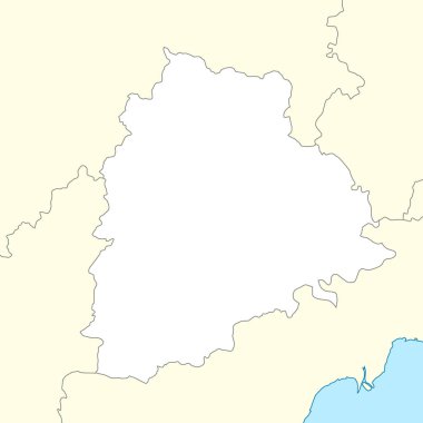 Telangana 'nın konum haritası komşu ülke ve devletin bulunduğu bir Hindistan eyaletidir.