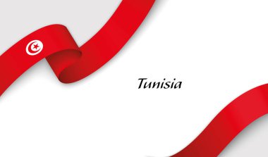 Telif uzaylı beyaz zemin üzerinde Tunus 'un kanat çırpmasıyla eğri kurdele