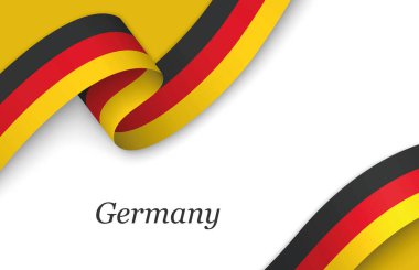 Kopyalama uzayı ile beyaz zemin üzerinde Almanya 'nın fllag ile eğri kurdele