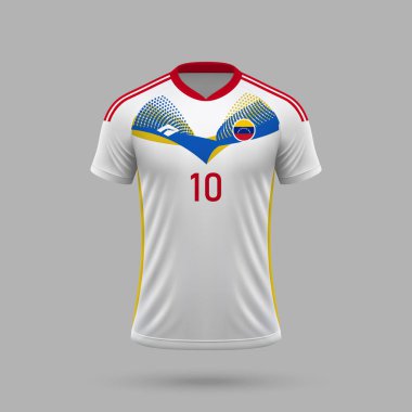 3D gerçekçi futbol sahası, Venezuela Milli Takımı, 2024 futbol takımı için gömlek şablonu.