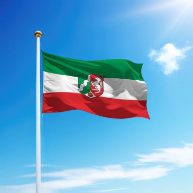 Kuzey Ren-Vestfalya bayrağı dalgalanan bayrak, Almanya 'nın bayrak direğinde yer alan bir eyaletidir..