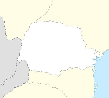 Location map of Parana is a state of Brazil with neighbour state and country clipart