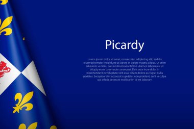 Picardy 3d bayrağı, Fransa 'nın tarihi eyaleti, arka planda telif uzayı ile izole edilmiş