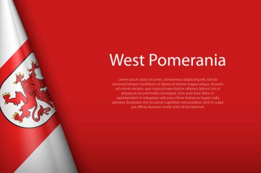 3d bayrağı Batı Pomerania, Polonya bölgesi, telif uzayı ile izole edilmiş.