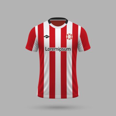 Athletic Bilbao tarzında 3D gerçekçi futbol forması, futbol tişörtü şablonu 2024