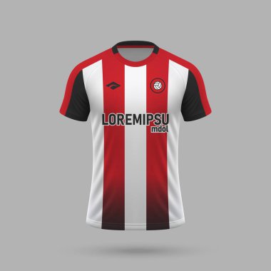 Brentford tarzında 3D gerçekçi futbol forması, futbol tişörtü şablonu 2024