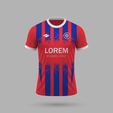 3D gerçekçi futbol forması Heidenheim tarzı, futbol tişörtü şablonu 2024