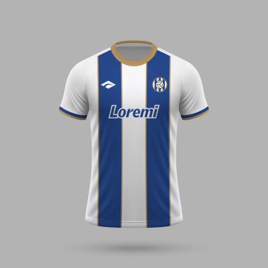 Leganes tarzında 3D gerçekçi futbol forması, futbol tişörtü şablonu 2024