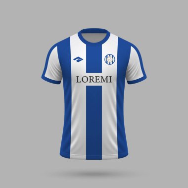 Real Sociedad tarzı 3D gerçekçi futbol forması, futbol tişörtü 2024 tasviri.
