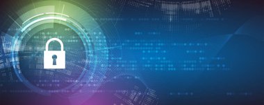 Siber güvenlik ve bilgi ya da ağ koruması. İş ve internet projesi için gelecekteki siber teknoloji web hizmetleri