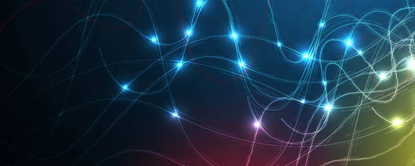 量子処理ディープラーニング人工知能ビジネスや科学の発表のための将来の新しい技術 ベクトル背景 — ストックベクタ