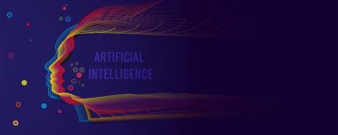 Soyut yapay zeka. Teknoloji web arka plan. Sanal kavramı