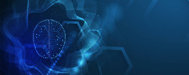 Yapay zeka kavramsal teknoloji Illustration. Fütüristik arka plan