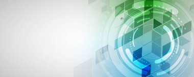 Soyut altıgen arkaplan. Teknoloji çocuk felci tasarımı. Dijital gelecekçi minimalizm. Vektör