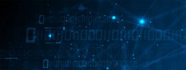 Kuantum işleme. Derin öğrenme yapay zekası. İşletme veya bilim sunumu için gelecekteki yeni teknoloji. Vektör arkaplanı