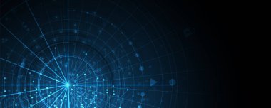 Kuantum işleme. Derin öğrenme yapay zekası. İşletme veya bilim sunumu için gelecekteki yeni teknoloji. Vektör arkaplanı