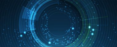 Kuantum işleme. Derin öğrenme yapay zekası. İşletme veya bilim sunumu için gelecekteki yeni teknoloji. Vektör arkaplanı