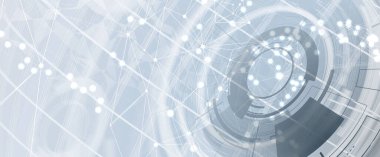 Kuantum işleme. Derin öğrenme yapay zekası. İşletme veya bilim sunumu için gelecekteki yeni teknoloji. Vektör arkaplanı