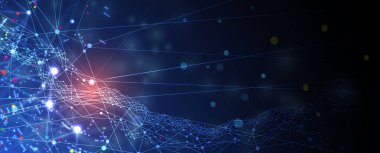 Yapay zeka (yapay zeka), insan davranışını, öğrenmesini ve karar vermeyi taklit eden akıllı makinelerdir. Vektör geleceksel arkaplanı