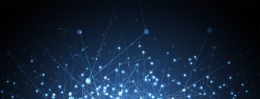 Neural ağ kavramı. Hücreleri bağlantıları ile bağlı. Yüksek teknoloji işlemi. Fütüristik arka plan