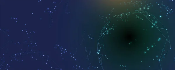 Neurala Nätverk Koncept Ansluten Celler Med Länkar Högteknologi Process Abstrakt — Stock vektor